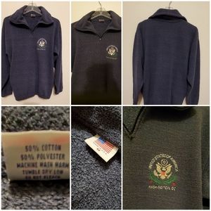 United States Of America Washington DC Front Zip Vntg-Sweater - M/ Grayish Blue-